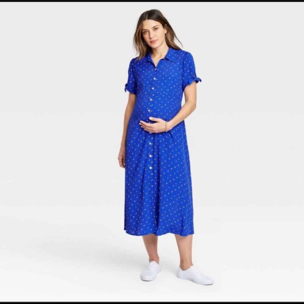 The Nines floral tie short sleeve crepe dress